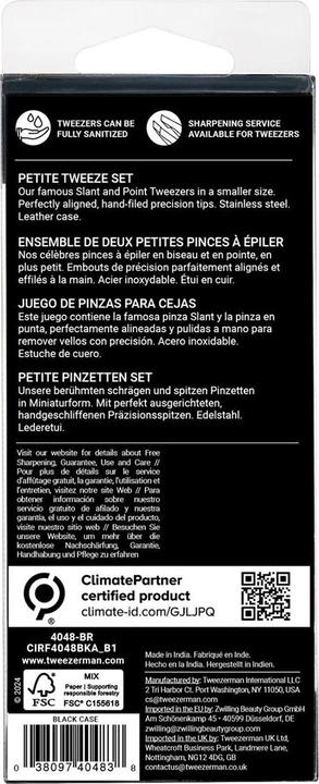 Nutritional values and ingredients Tweezerman Petite Tweezer Set