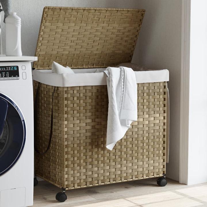 Image du produit VidaXL Panier à linge à roulettes 60x35x60,5 cm Rotin,Matériau