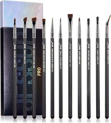 Produktbild NoName Eyeliner-Pinselset Professionelle Eyeliner-Makeup-Pinsel 11tlg. abgewinkelt flach Definer ultrafein (Eyeliner)