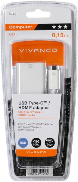 Actual product image Vivanco CA UC HD 1 USB graphic adapter Pixel (USB-C, 15 cm)