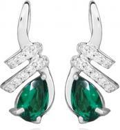 Produktbild Silver Cat Fashion earrings with zircons and emerald glass SC380
