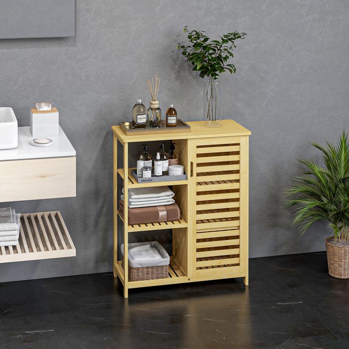 Immagine prodotto Kleankin Mobile da bagno con ripiano aperto e protezione antiribaltamento (66 x 33 x 87 cm)