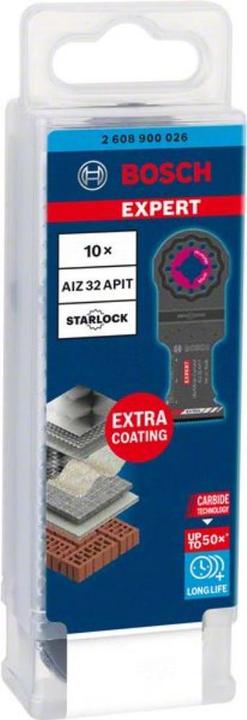 Produktbild Bosch Professional Zubehör EXPERT MultiMax AIZ 32 APIT Blatt für Multifunktionswerkzeuge, 32 mm, 10 Stück