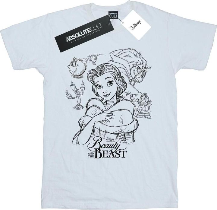 Disney Beauty And The Beast Collage Sketch TShirt (XXL)