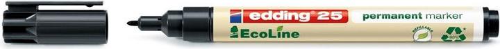 Edding 25 EcoLine Permanent-Marker Rundspitze (Schwarz, 1 mm, 10 x)