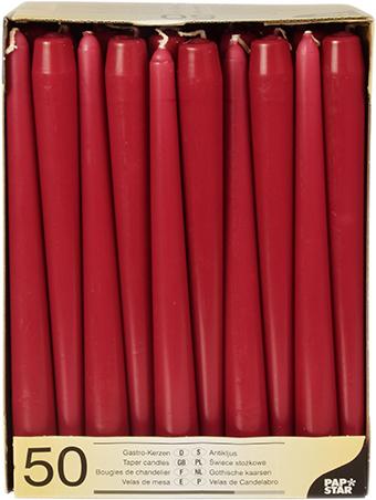 Papstar 17961 Wachskerze Zylinder Bordeaux (e) (50 Stk.)