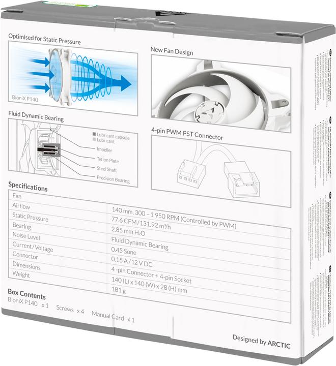 Actual product image Arctic BioniX P140 (Grey/White) (140 mm, 1 x)