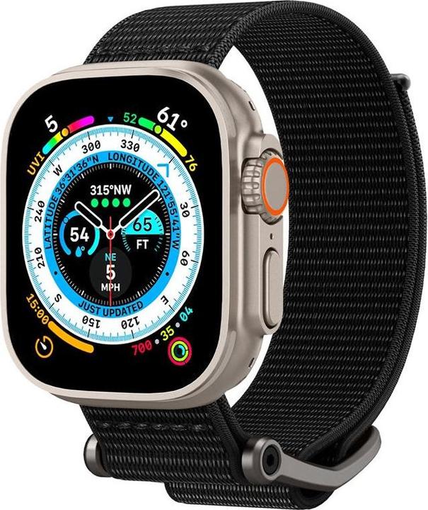 Productafbeelding Spigen Durapro Flex band voor Apple Watch 4 / 5 / 6 / 7 / SE (42 / 44 / 45 mm) zwart (42 mm, 44 mm, 45 mm, Nylon)