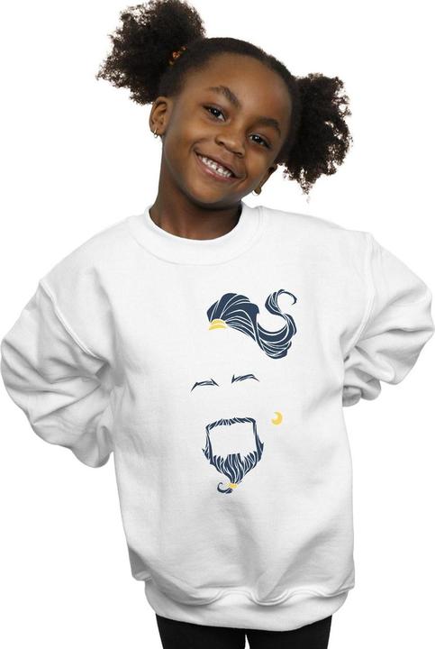 Actual product image Disney Girls Aladdin Movie Genie Blue Face Sweatshirt (140, 146)