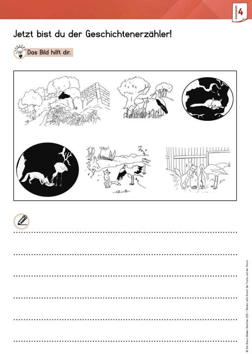 Immagine prodotto Arbeitsmaterial Grundschule. Fabeln für den Deutschunterricht: Der Fuchs und der Storch (Tedesco, Monika Lefin-Kirsch, 2021)