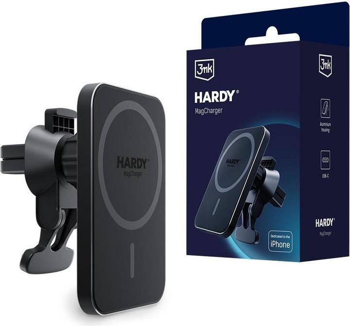 Produktbild 3MK Kfz-Ladegerät-Halterung kabellos Hardy MagCharger 15W schwarz