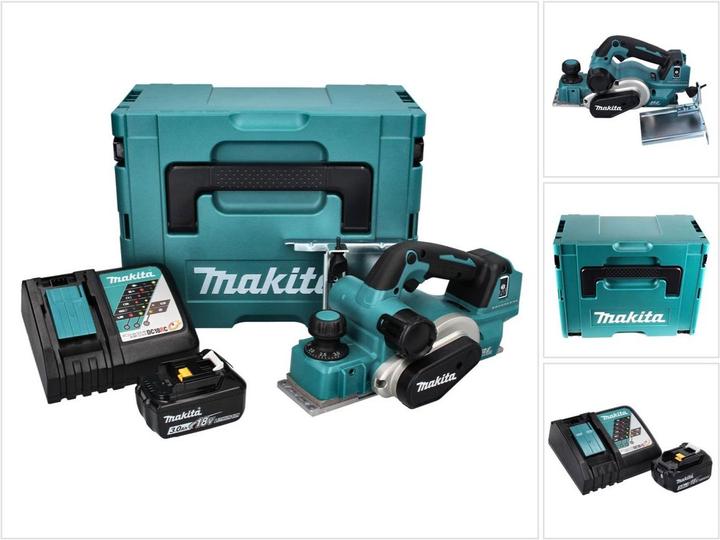 Actual product image Makita DKP 181 RF1J Battery planer rebate 82 mm 18 V Brushless + 1x battery 3.0 Ah + charger + Makpac