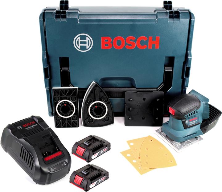 Actual product image Bosch Professional Bosch GSS 18V-10 battery orbital sander 18V + 2x battery 2.0Ah + charger + L-Boxx (Sander)