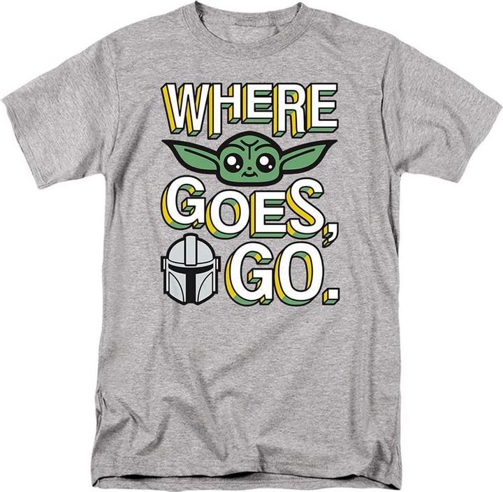 Actual product image Star Wars Mens Where Grogu Goes Cute T-Shirt (S)
