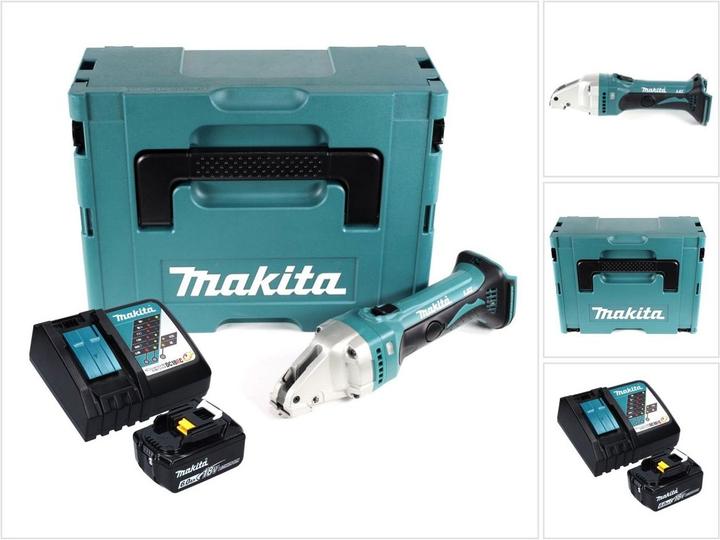 Makita DJS 161 RG1J Battery Sheet Metal Shears 18 V 1.6 mm + 1x Battery 6.0 Ah + Charger + Makpac