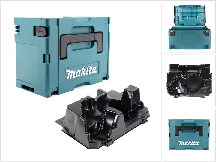Makita MAKPAC 3 Kunststoffkoffer ( 821551-8 ) + Einlage für Winkelschleifer DGA 511 513 517 ( 839252 (1 Teile)