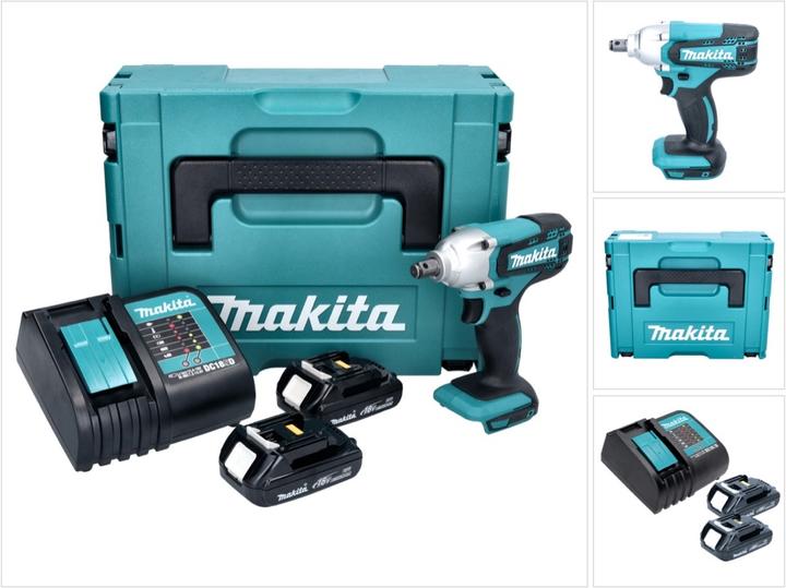 Produktbild Makita DTW 190 SY Akku Schlagschrauber 18 V 1/2" 190 Nm + 2x Akku 1,3 Ah + Ladegerät + Makpac (Akkubetrieb)