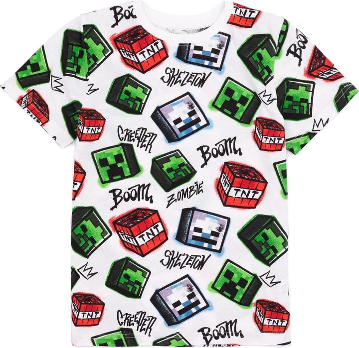 Actual product image Minecraft Children/Kids Creeper T-Shirt (Pack of 2) (146, 152)