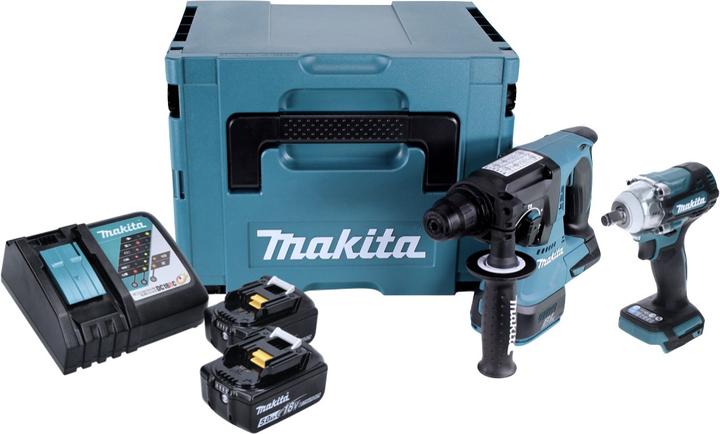 Produktbild Makita DLX 2372 TJ Akku Combo Kit DHR 242 Akku Bohrhammer + DTW 300 Akku Schlagschrauber + 2x Akku 5 (Akkubetrieb)