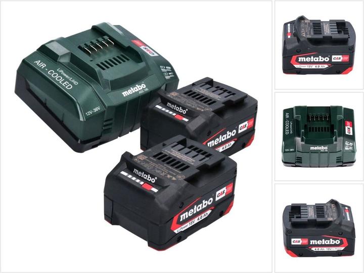 Actual product image Metabo Basic set 2x Li-Power battery pack 18 V 4.0 Ah CAS Li-Ion battery ( 2x 625027000 ) + ASC 145 Fast (18 V)