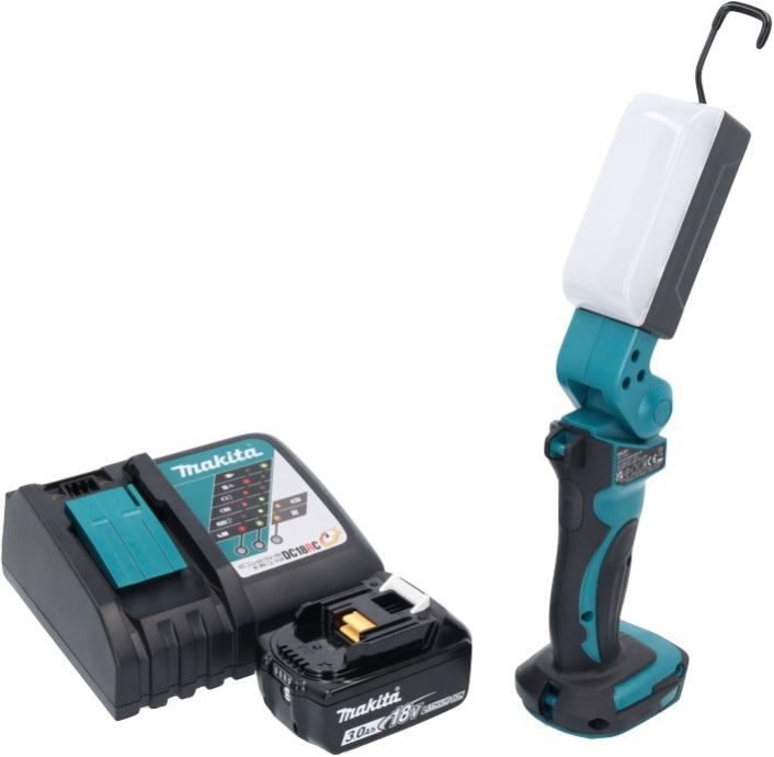 Actual product image Makita DML 801 RF1 X LED battery lamp work light 18 V 240 lm + diffuser + 1x battery 3.0 Ah + charger