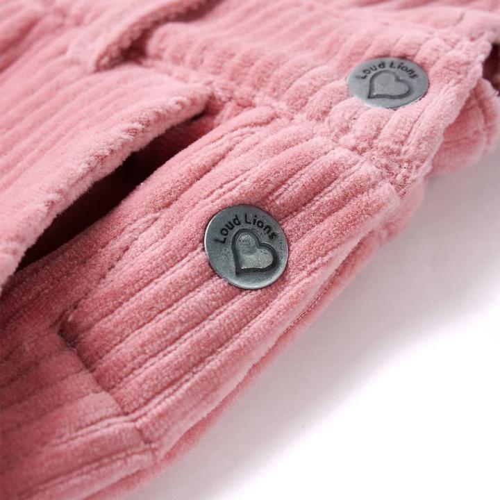 Actual product image VidaXL Children's dungaree dress corduroy light pink 104,Material: 58 % cotton (104)