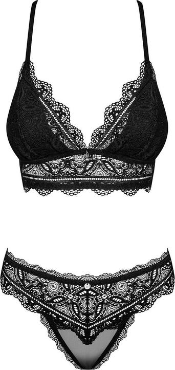 Image du produit Obsessive Renelia Ensemble 2 pièces en dentelle avec soutien-gorge - Noir (L)