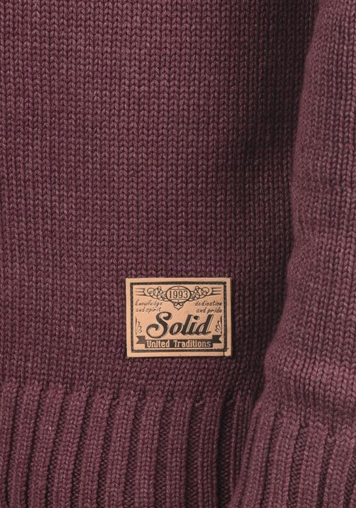 Image du produit Solid Petro Pull En Grosse Maille À Col Camionneur Pull-Over Pour Homme Avec Col Droit Avec Fermetur (M)