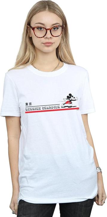 Actual product image Disney Womens/Ladies Mickey Mouse Running Champion Cotton Boyfriend T-Shirt (XXL)