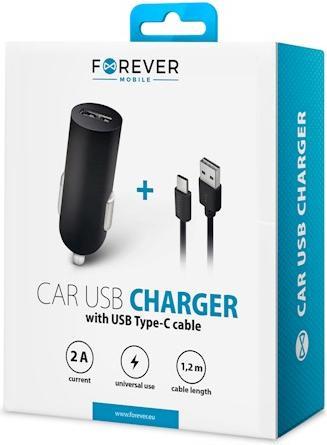 Produktbild Forever Lade-Adapter, Zigaretten-Anzünder mit USB-C Ladekabel