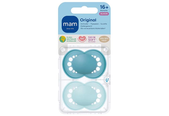 Actual product image MAM Ori.matt silicone 16+ blue 2pcs (2 x, from 16 m.)