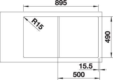 Produktbild Blanco Axia III 5 S (Aufsatzspülbecken, 51 cm, 91.50 cm)