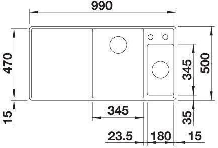 Produktbild Blanco Axia III 6 S-F (99 cm, 50 cm)