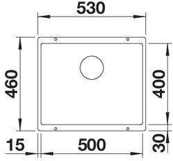 Image du produit Blanco Rotan 500-U (Evier sous plan, 53 cm, 46 cm)