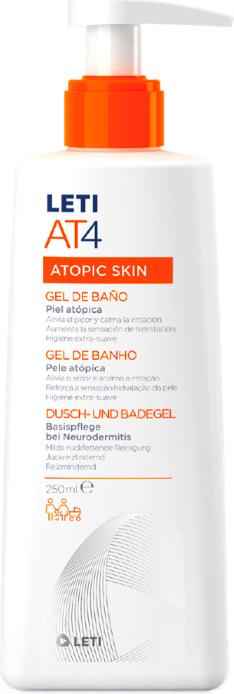 Produktbild Leti AT4 Dusch- und Badegel - Milde, rückfettende Reinigung bei trockener oder zu Neurodermitis neig (Gel, 250 ml)