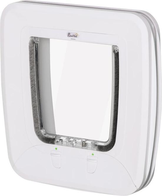 Actual product image Swisshandel24 Cat flap Dog flap with 4 locking options and magnet, for inside and outside doors, 30x29x10c (Manual cat flap)