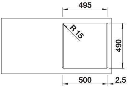 Immagine prodotto Blanco Naxa 5 (Lavandino montato in alto, 51.50 cm, 51 cm)