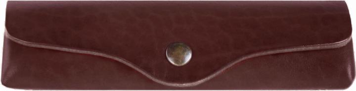 Actual product image Mika Spectacle case, groá, saddle leather, press stud, brown