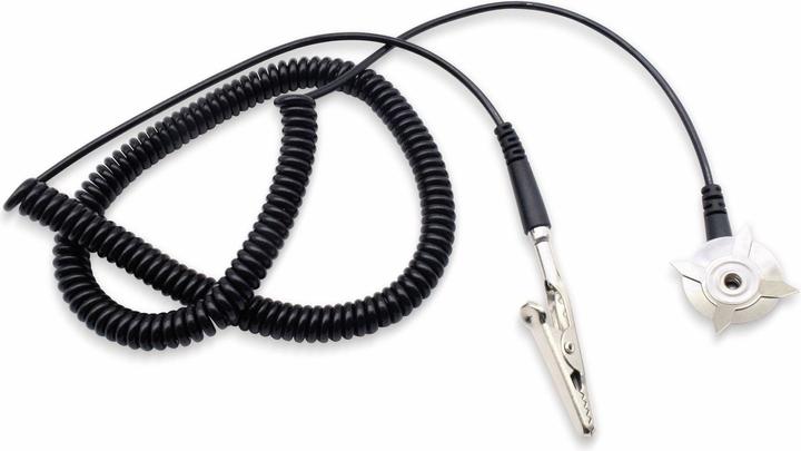 Image du produit Quadrios Câble de mise à la terre ESD 3.00 m pince, bouton-pression 10 mm, connecteur, pince crocodile