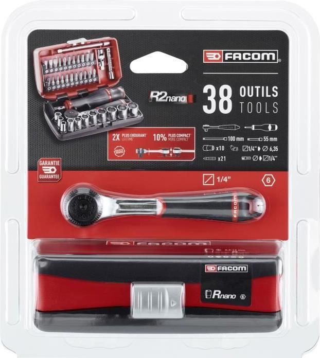 Image du produit Facom R2NANO Set de douilles 1/4", 38 pcs. + Coffret (834486)