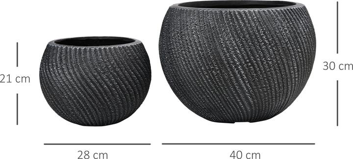 Image du produit Outsunny Pots de fleurs avec trou de drainage (40 cm)