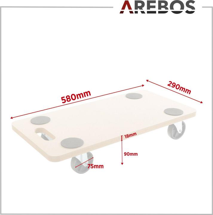 Immagine prodotto Arebos Tavola a rotelle (200 kg)