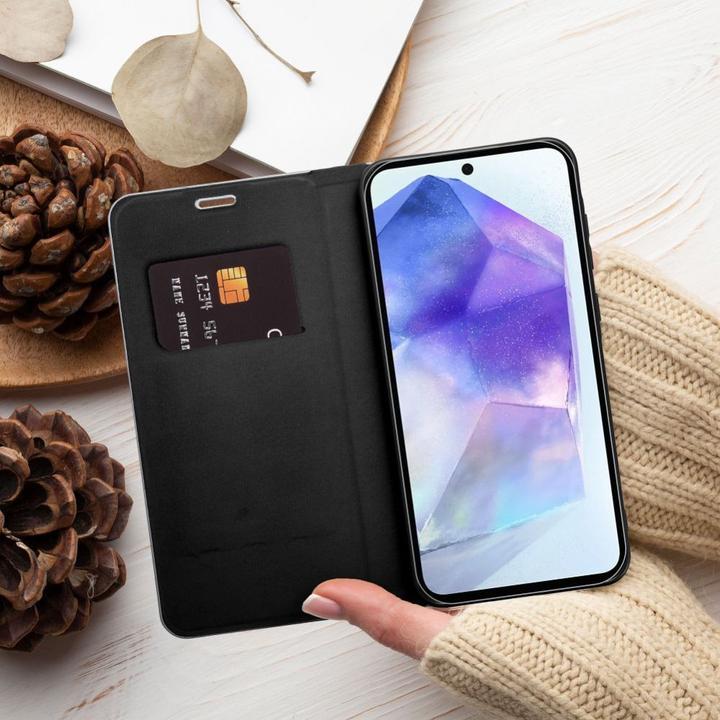 Actual product image Forcell Book case OEM LUNA Book Carbon for SAMSUNG Xcover 4 black (Samsung Galaxy Xcover 4)