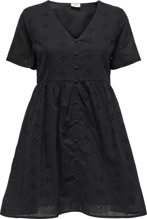 JdY Normal geschnitten V-Ausschnitt Voluminöser Armschnitt Midikleid Kleid