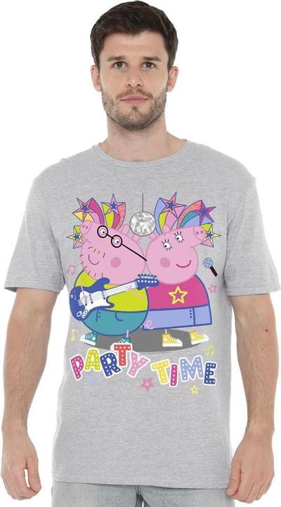 Actual product image Peppa Pig Mens Party Time Mummy Pig Daddy pig T-Shirt (S)