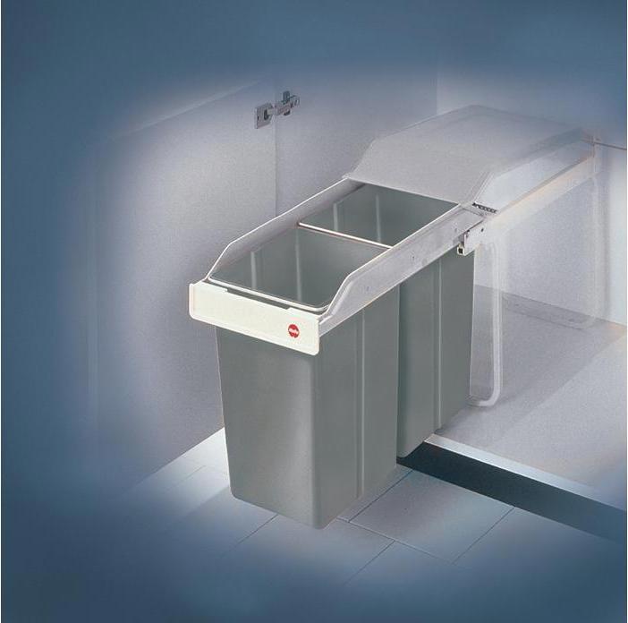 Actual product image Hailo Multi-Box duo L, built-in waste bin, 2x14 litres (30 l)