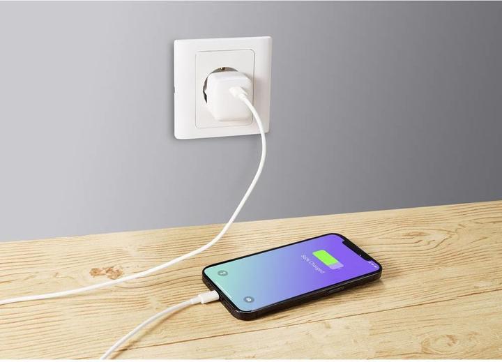 Produktbild Renkforce USB-Kabel USB 2.0 USB-C® Stecker, Apple Lightning Stecker 2.00 m Weiss (2 m, USB 2.0)