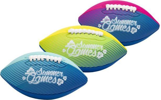 Actual product image Xtrem Toys & Sports SUMMER GAMES neoprene American football, mini (21 cm), assorted in 3 colours