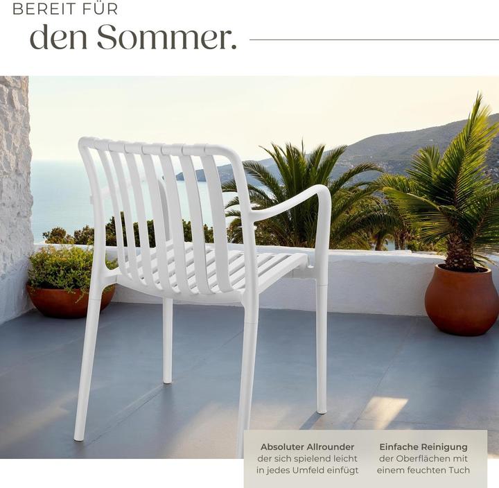 Immagine prodotto tectake Sedie da giardino Alcudia, resistenti alle intemperie, impilabili