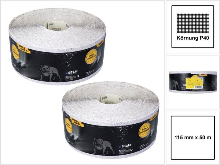 Image du produit Mirka BASECUT Rouleaux de papier abrasif 115 mm x 50 m, P40, Papier abrasif universel, 2 pcs. ( 2x 2 (P40)